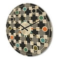 thumbnail image 3 of Designart 'Geometric Black and White Pattern II' Mid-Century Modern Wood Wall Clock, 3 of 5