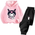 thumbnail image 2 of Conjunto de sudadera con capucha para deportes al aire libre para niños y niñas de 3 a 14 años con dibujos animados de Hello Kitty Kuromi, 2 of 5