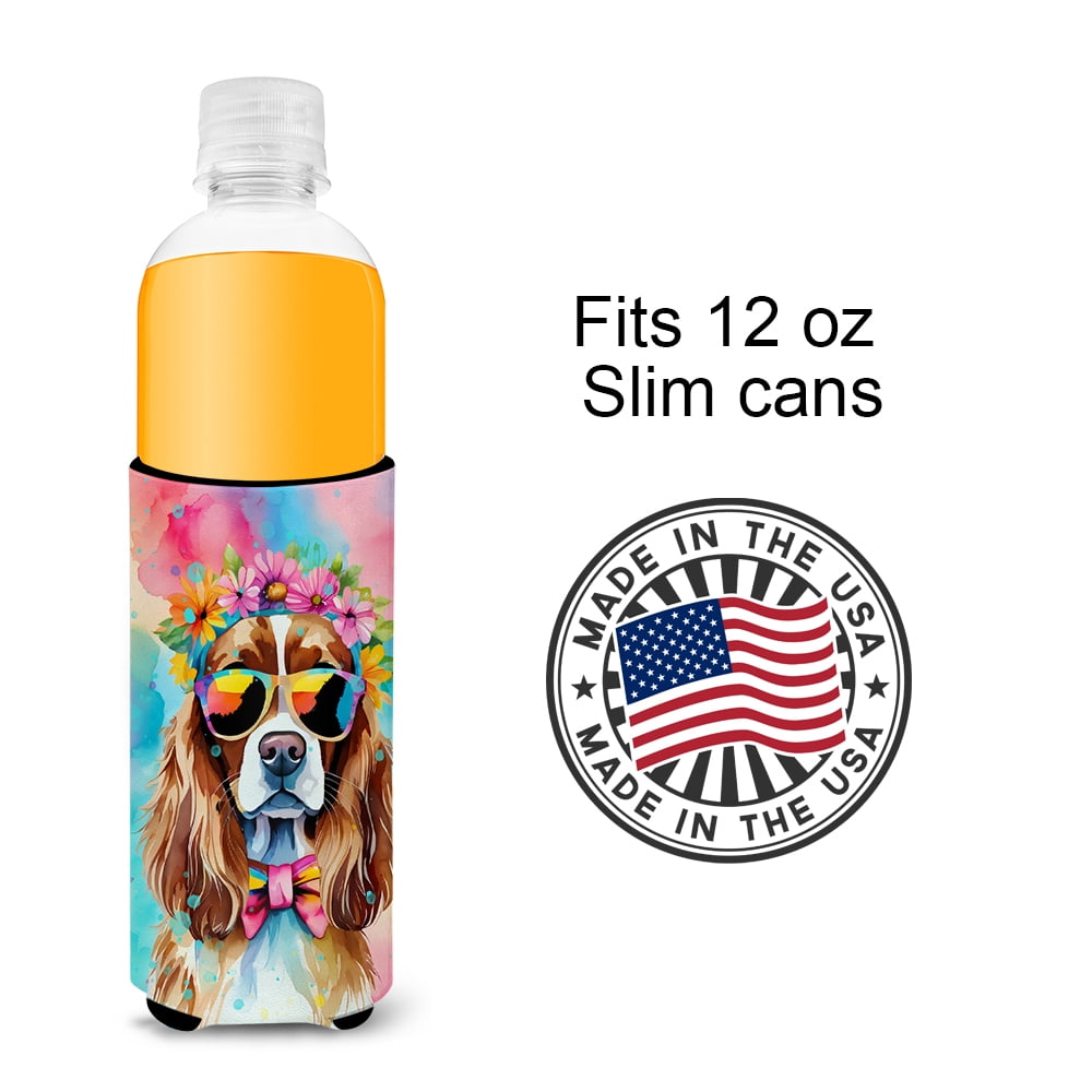 Cavalier Spaniel Hippie Dawg Hugger for Ultra Slim Cans 4 in x 6.5 in