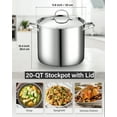 thumbnail image 2 of Cooks Standard Classic 20 Quart Stainless Steel Stock Pot with Lid, Large Cooking Pot for Pasta, Soup, Stockpot with Even Heating, Oven Safe, Dishwasher Safe, Induction Compatible Cookware, 2 of 8