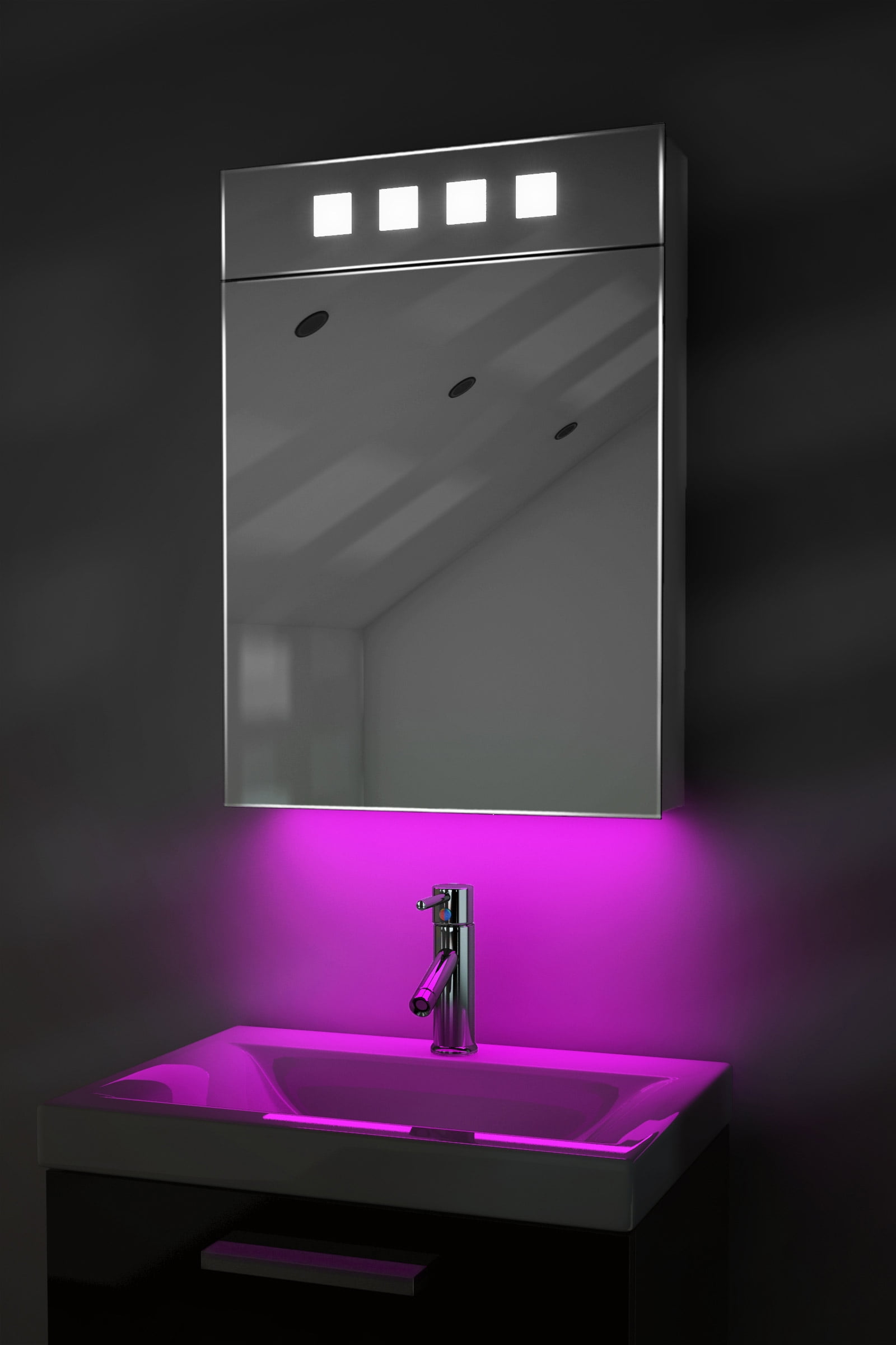 Ambient Demist Bathroom Cabinet With Sensor & Internal Shaver Socket