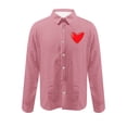 thumbnail image 4 of SERTG Mens Valentine's Day Print Shirt Long Sleeve Button Down Collar Casual Breathable Fashion Top for Men(Pink,M), 4 of 4