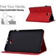 thumbnail image 3 of Embossed Folio Flip Smart Case for Samsung Galaxy Tab A 10.1" 2016 SM-T580/SM-T585, Premium PU Leather Kickstand Card Slots Magnetic Auto Sleep / Wake with Pen Slot Case for Tab A 10.1" 2016, Red, 3 of 5