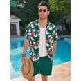 thumbnail image 2 of sogami Short Sleeve Button Up Shirts for Men Flamingo Hawaiian Aloha Shirt, 2 of 7