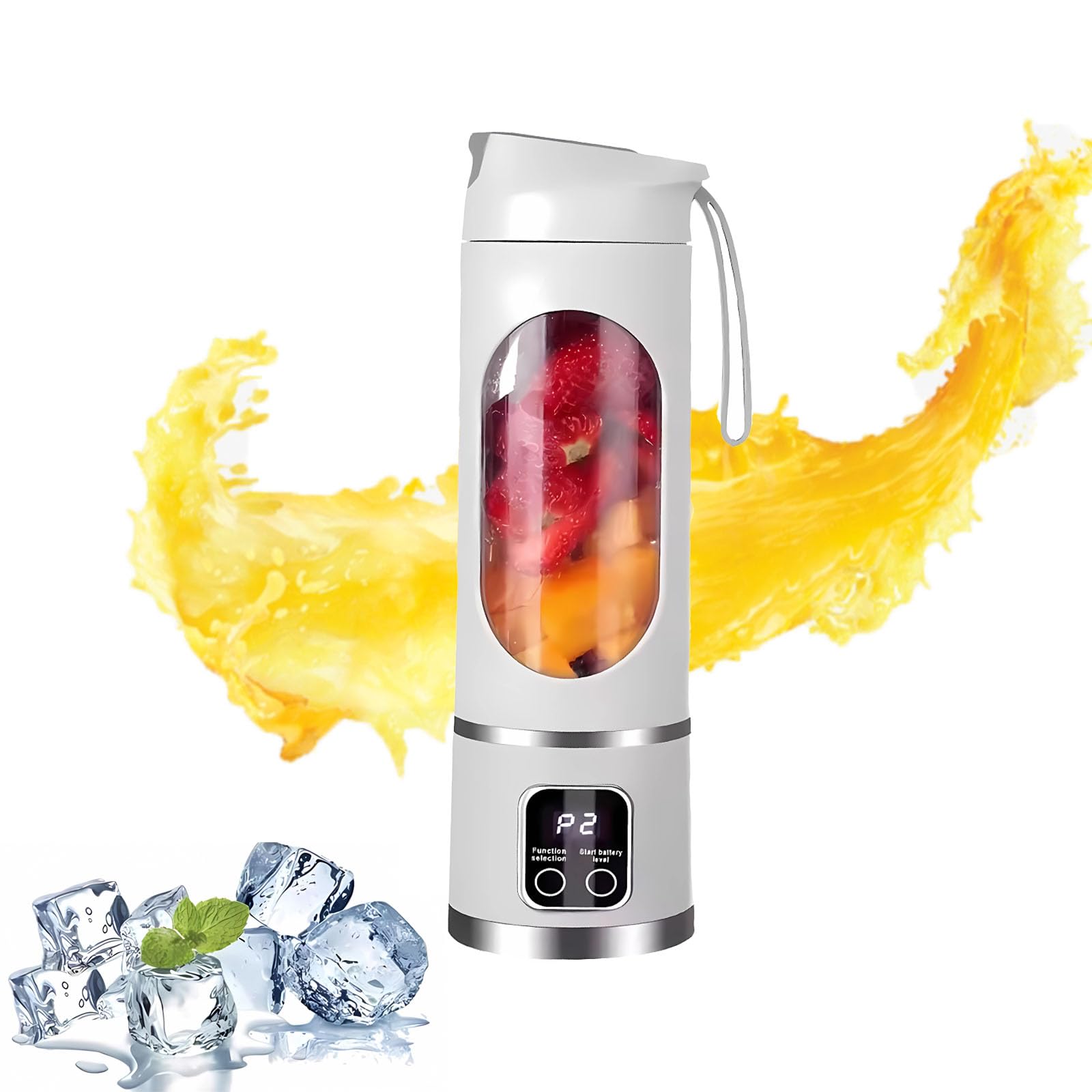 Cordless Blender - 3-Speed 450ml Portable Blender| For Smoothies, Juicing, Ice Crushing, Travel, Gym (white)