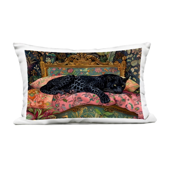 Stupell Industries Leopard Lounge on Ornate Textiles Outdoor Printed Pillow design by Creative Studio, 14 x 7 x 20