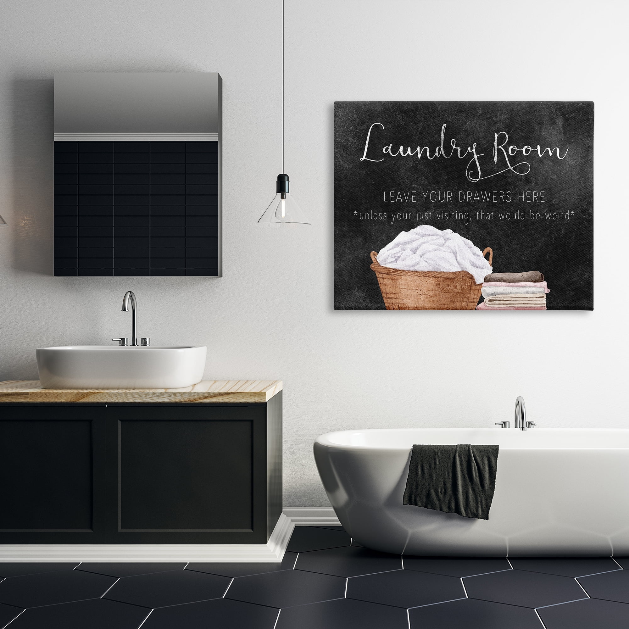 Leave Your Drawers Laundry Canvas Wall Art, design by Kim Allen