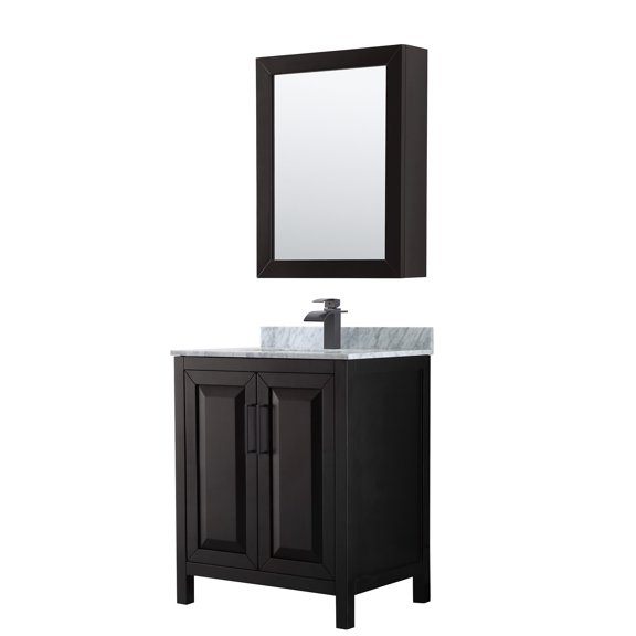Wyndham Collection WCV252530SEBCMUNSMED Daria 30" Free Standing Single Vanity Set - Dark