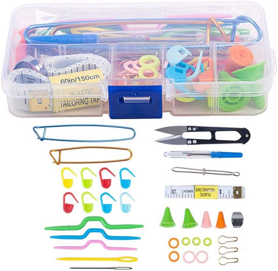 Home Knitting Accessories DIY Knitting Tools Set Crochet Hook Stitch Weave  Accessories Supplied with Case Box Yarn Knit Kit 1 Set