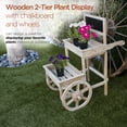 thumbnail image 5 of Alpine Corporation Portable Wood 2-Tier Plant Display Stand, Tan, 5 of 10