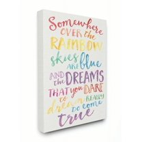 The Kids Room by Stupell Somewhere Over the Rainbow Watercolors Canvas Wall Art by Erica Billups