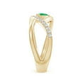 thumbnail image 3 of ANGARA Natural Criss Cross Pear Shaped Emerald Ring with Diamond Accents in 14K Yellow Gold for Women (Size-6x4mm) | May Birthstone, Anniversary, Jewelry Gift for Women | Natural Emerald Ring, 3 of 9