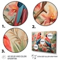 thumbnail image 3 of Designart "Tropical Parrot Pink and Blue Blooms I" Animals Framed Wall Art - Modern Pink Parrot Entryway Framed Wall Art Print, 3 of 6