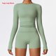 thumbnail image 1 of Camisetas de Yoga sin costuras para mujer, Top corto, camisas de manga larga para Yoga, deportes, Fitness, ropa de gimnasio, camisetas de entrenamiento con realce, camisetas deportivas, 1 of 5