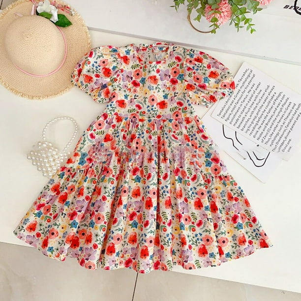 Vestido de niña nueva ropa para niños verano nuevo algodón playa Minnie vaquero costura patrón de dibujos animados vestido de niña 3-7Y Tan Jianjun unisex