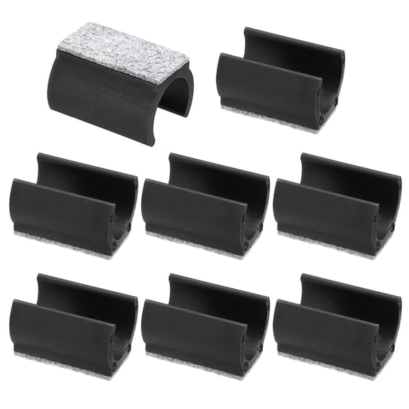 Uxcell 25mm Rectangle Chair Leg Cover with Felt Pad, 8Pcs Furniture Feet Hardwood Protectors Black