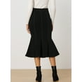 thumbnail image 3 of DARING DIVA Women's Elegant Washed Fishtail Midi Denim Skirt M Black, 3 of 6