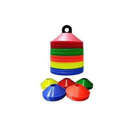Disc Cone Hurdles - 1 Sport Stop Multi Color 50 Disc Cone Set with Carrier