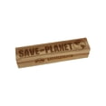 thumbnail image 1 of Save the Planet with Cute Earth Rectangle Rubber Stamp Stamping Scrapbooking Crafting - Small 2.50in, 1 of 7