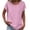#06 Pink 【New Styles: Mix, Match & Maximize Value】, variant on Women's Summer Short Sleeve V Neck T-Shirts Tops Blouses Round Neck Patch Pocket Solid Color Linen Loose Fit Casual Daily Wear Business Casual Work Office Vacation Fashion Essential Gift for Women