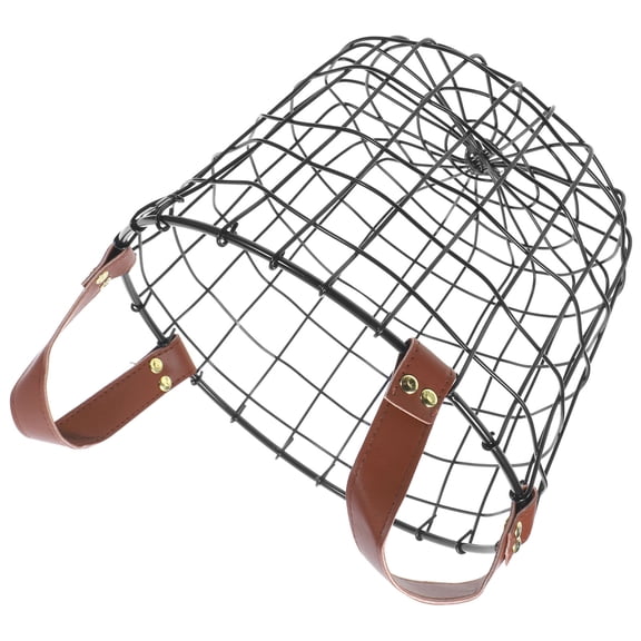 NIAIZEK Metal Wire Firewood Storage Basket with Handle, Round Iron Firewood Holder for Indoor and Outdoor Use