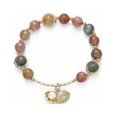 thumbnail image 1 of RV Pulsera de concha de piedra natural (tamaño 14-19 cm), pulsera con dijes de cristal de colores, pulsera elástica, joyería de piedras preciosas Rojo Verde, 1 of 4