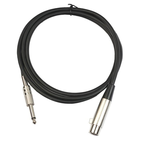 Cable adaptador de conector jack mono de 6,35 mm a XLR hembra de 3 pines para micrófono de audio 1.8m
