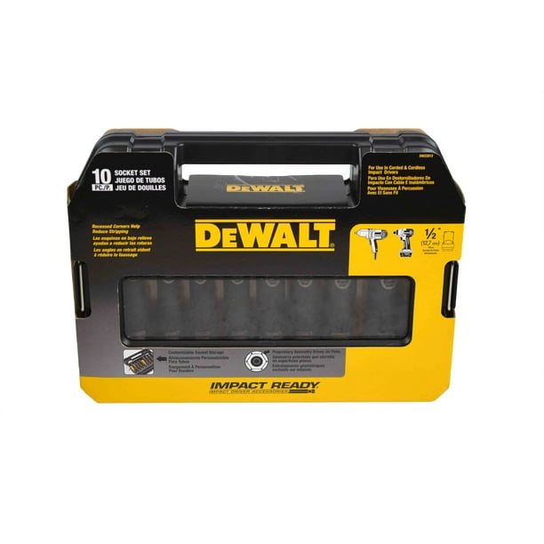 Dewalt Socket Set 1/2inch 10 PC Impact Deep SAE