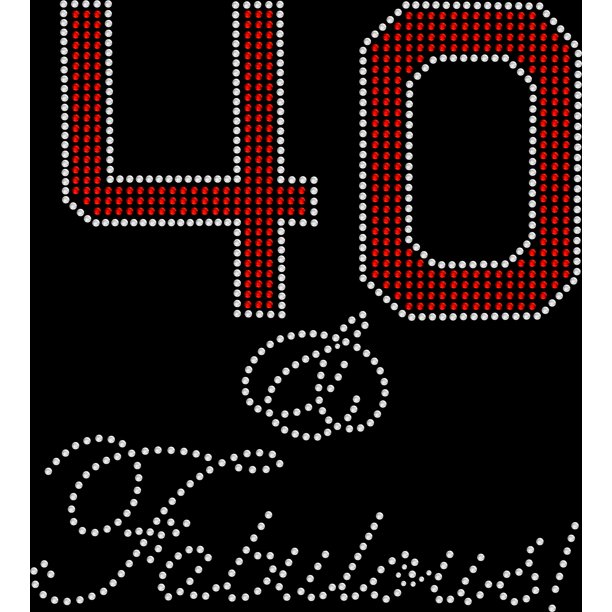 Rhinestone Bling Sparkle Iron On Transfer DIY 40 and Fabulous