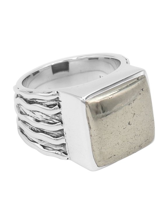 Earth Gems Jewelry Pyrite Ring Sterling Silver Ring Handmade Ring Statement Ring Silver Ring for Men