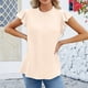 thumbnail image 2 of Camisetas de Manga Corta para las Mujeres Cuello Redondo Sólido Fuera Del Hombro Botón Superior, Camiseta Casual de Poliéster para el Uso Diario, Fiesta Y Primavera, 2 of 6
