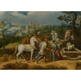 thumbnail image 3 of Girolamo da Treviso 14x11 Black Modern Framed Museum Art Print Titled - Rebecca at the Well, 3 of 5