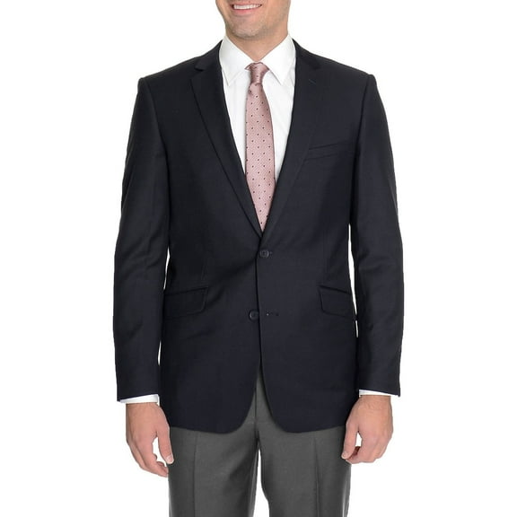 Raphael Slim Fit Solid Navy Blue Two Button Blazer Suit Jacket