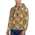 thumbnail image 3 of Pofeuu Forest Animal Print Mens Casual Hooded Collar Drawstring Hoodies Pullover Sweatshirts Casual Long Sleeve Shirts-Large, 3 of 7