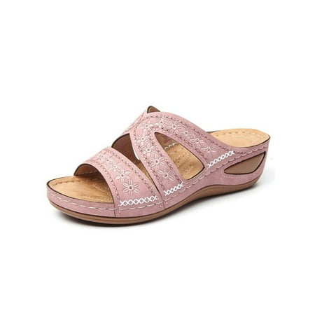 

Colisha Womens Open Toe Sandals Ladies Summer Flat Strappy Gladiators Comfy Shoes Size