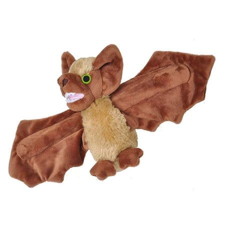 Wild Republic Huggers, Plush Toy, Slap Bracelet Stuffed Animal, Kids Toys, 8", Brown Bat