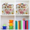 thumbnail image 6 of Coolnut Large Foldable Storage Bin Rose Colorful Flowers Fabric Storage Baskets Collapsible Decorative Baskets Organizing Basket Bin with PU Handles for Shelves Home Closet-1Pack Decor Gifts, 6 of 7