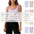 thumbnail image 4 of Women Pajama Tops Striped Sleeveless Tank Built In Bra Stretch Daily Layering Sleep Top, 4 of 5