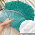 thumbnail image 4 of Twin XL Size Fitted Sheet Set - Teal Ombre 2 Piece Bedding Sets 16" Deep Pocket Fitted Sheet with 1 Pillowcases, Turquoise White Gradient Modern Abstract Art Brushed Microfiber Hotel Bed Sheets, 4 of 9