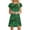 Green, variant on Women‘s Mini Dresses Summer Casual Ruffle Short Sleeve Cute Round Neck Flowy Dress With Pockets