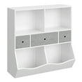 thumbnail image 2 of Coromose Kid's Cubby Toy Storage Cabinet with 3 Drawers, Wooden Bookcase Toy Chest for Bedroom, 2 of 8