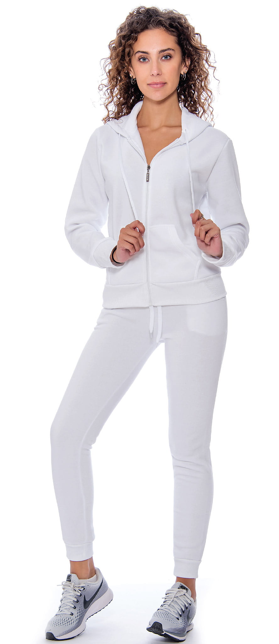 9 Crowns Women's Plus Active Hoodie Jogger and Pant Tracksuit Set ...