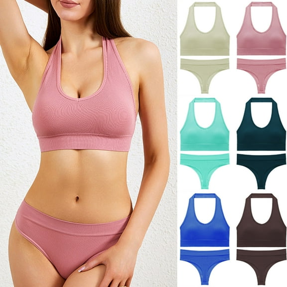 Elainilye Fashion Women's No-steel Ring Gathering No-marking Body Shaping Yoga Vest Type Breathable Sports Underwear Briefs Suit,Blue