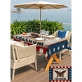 thumbnail image 5 of Outdoor Tablecloth with Umbrella Hole for Patio/Picnic/Party/Camping, Anniversary USA Flag Waterproof Table Cloth Rectangle Table Cover Washable, Eagle Blue Red Vintage (60"x 120"), 5 of 9
