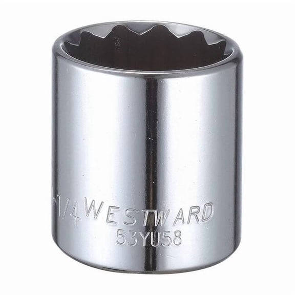 Westward Socket, Steel, Chrome, 1 1/4 in 53YU58