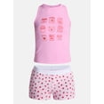 thumbnail image 5 of No Boundaries Sleepwear Ribbed Tank Top and Boxers Set from our Cloud Core Collection, 2 Piece, Women’s and Women’s Plus XXS-3X, 5 of 5