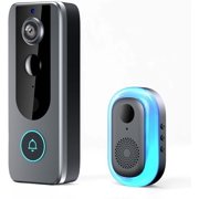 GuardianBell Pro – Smart WiFi Doorbell & Security Cam in One, Live View and Two-Way Audio, Motion Alerts, Auto Snapshots and Local Recordings (B)