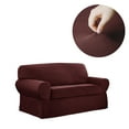 thumbnail image 3 of Mainstays Pixel 2-Piece Stretch Loveseat Slipcover, Wine, 3 of 9