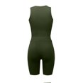 thumbnail image 5 of Edvintorg Summer Outfit for Women 2025 Women Sets Gym Fashion Summer V-Neck Sleeveless Solid Casual Comfy Party Shirts Sets Army Green S, 5 of 7