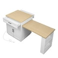 thumbnail image 4 of Îlot de Cuisine Extensible avec Table à Manger - MDF Blanc 56 Pouces, 4 of 8